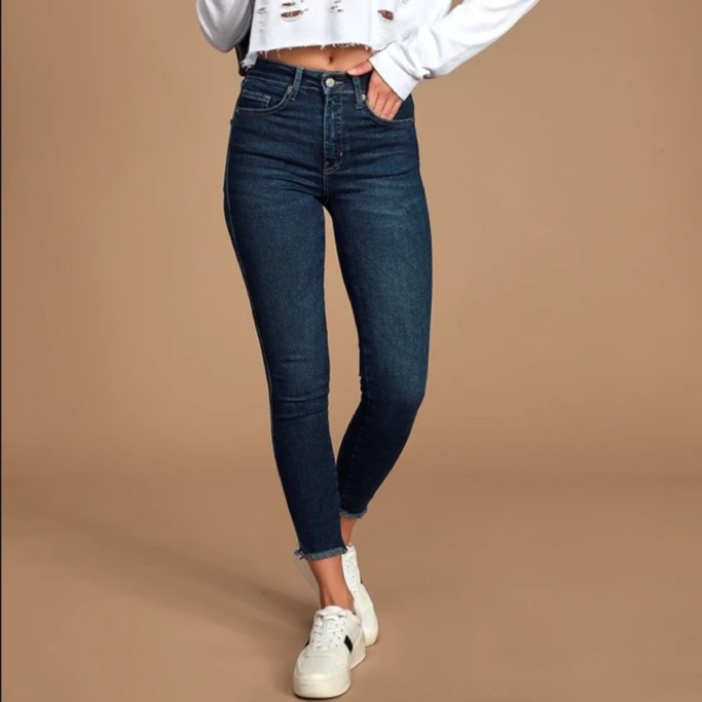 HP⭐️FREE PEOPLE Raw Hi-Rise Jeggings NWT Indigo